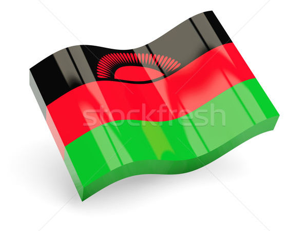 Stok fotoğraf: 3D · bayrak · Malawi · yalıtılmış · beyaz · dalga