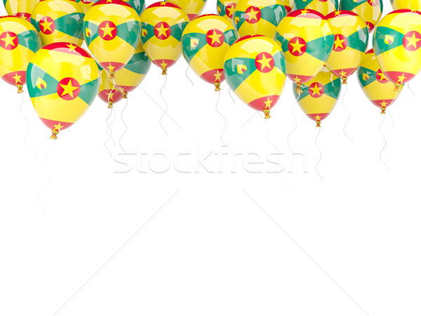 Stockfoto: Ballon · frame · vlag · Grenada · geïsoleerd · witte