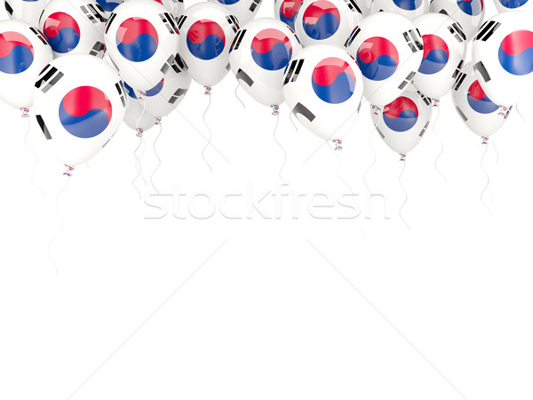 Balon cadru pavilion Coreea de Sud izolat alb Imagine de stoc © MikhailMishchenko
