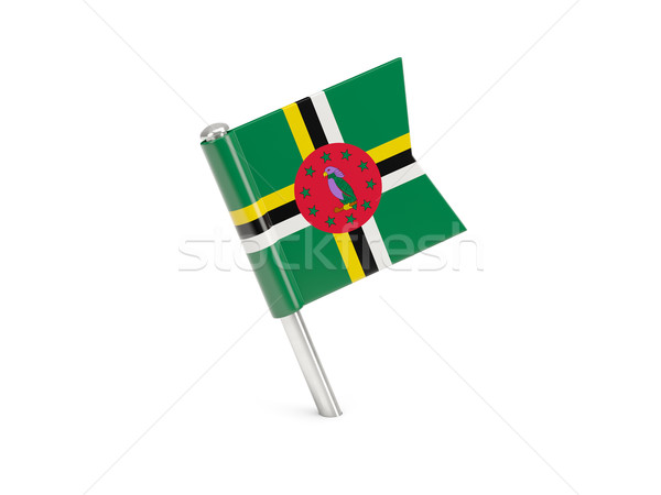 Bandeira pin Dominica isolado branco Foto stock © MikhailMishchenko