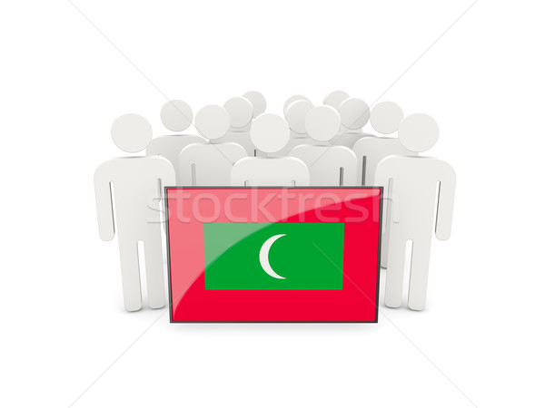 People with flag of maldives Stock photo © MikhailMishchenko