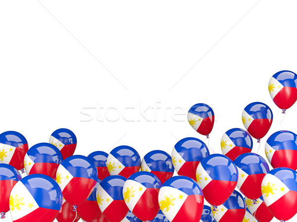 Flying balloons with flag of philippines Stock photo © MikhailMishchenko