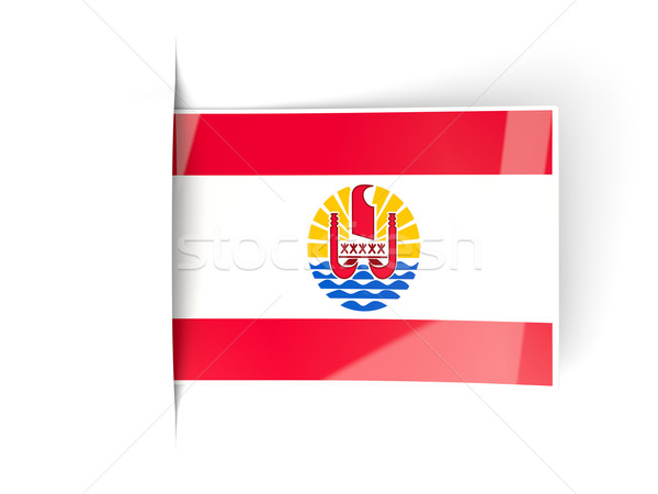 Square label with flag of french polynesia Stock photo © MikhailMishchenko
