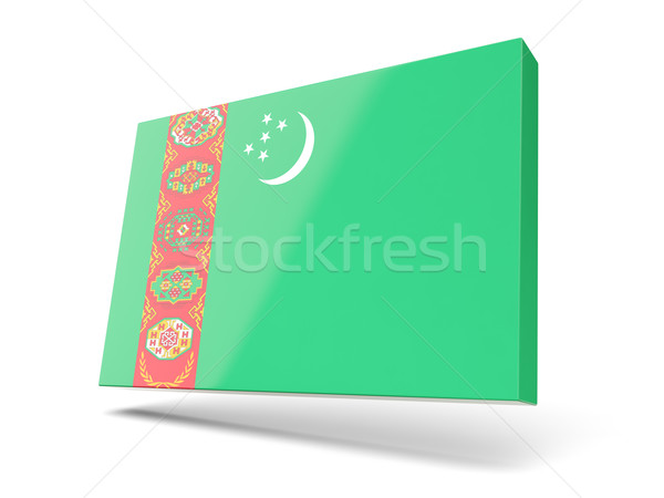 Kare ikon bayrak Türkmenistan yalıtılmış beyaz Stok fotoğraf © MikhailMishchenko