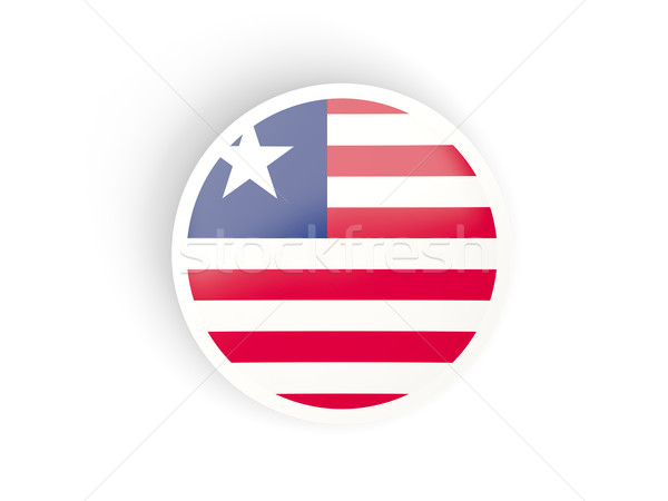 Round sticker with flag of liberia Stock photo © MikhailMishchenko