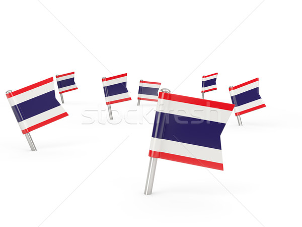 Square pins with flag of thailand Stock photo © MikhailMishchenko