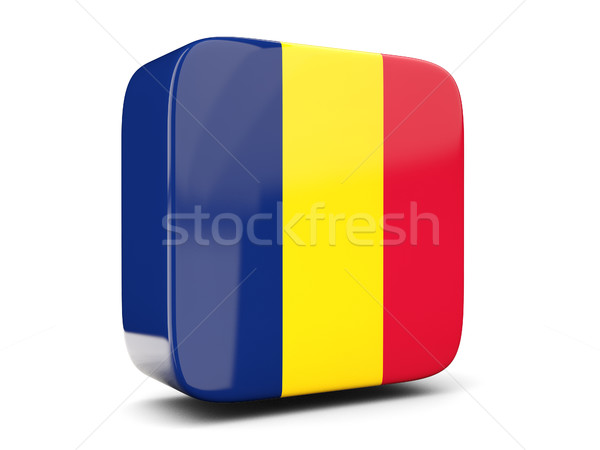 Square icon with flag of chad square. 3D illustration Stock photo © MikhailMishchenko