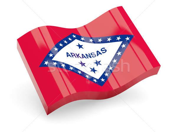 Flag of arkansas, US state wave icon Stock photo © MikhailMishchenko