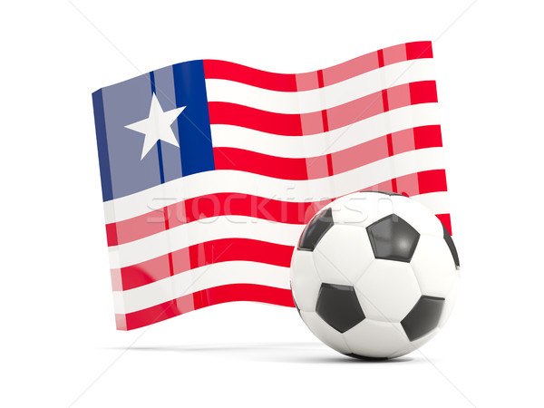 Football with waving flag of liberia isolated on white Stock photo © MikhailMishchenko