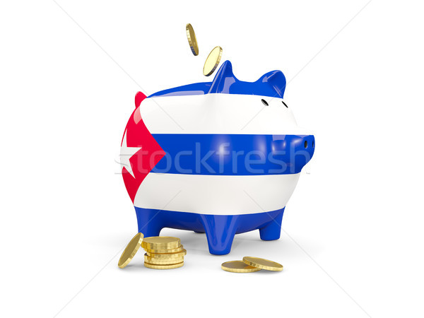 Vet spaarvarken Cuba geld geïsoleerd witte Stockfoto © MikhailMishchenko