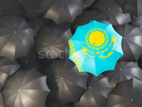 傘 フラグ カザフスタン 先頭 黒 傘 ストックフォト © MikhailMishchenko