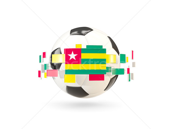 Soccer ball with line of flags. Flag of togo Stock photo © MikhailMishchenko