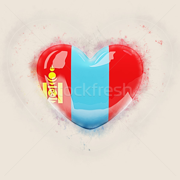 Heart with flag of mongolia Stock photo © MikhailMishchenko
