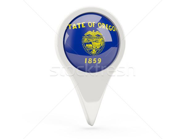 Round flag pin with flag of oregon. United states local flags Stock photo © MikhailMishchenko
