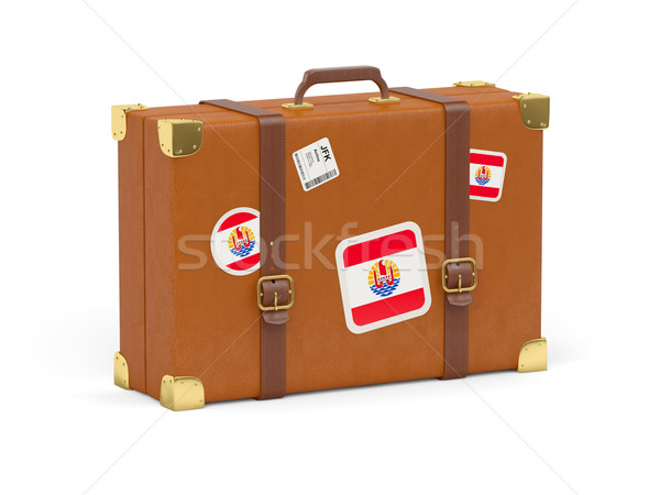 スーツケース フラグ フランス語 ポリネシア 旅行 孤立した ストックフォト © MikhailMishchenko