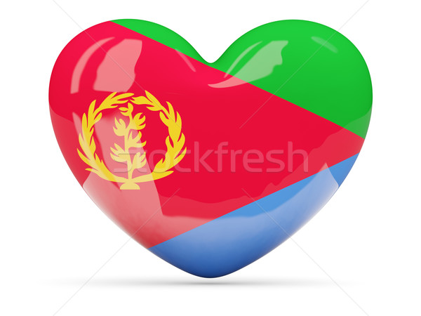 Heart shaped icon with flag of eritrea Stock photo © MikhailMishchenko