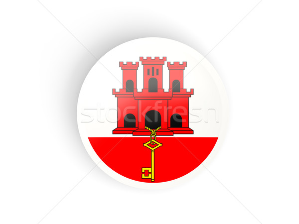 Round sticker with flag of gibraltar Stock photo © MikhailMishchenko