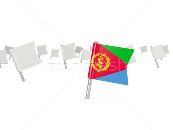 Cuadrados pin bandera Eritrea aislado blanco Foto stock © MikhailMishchenko