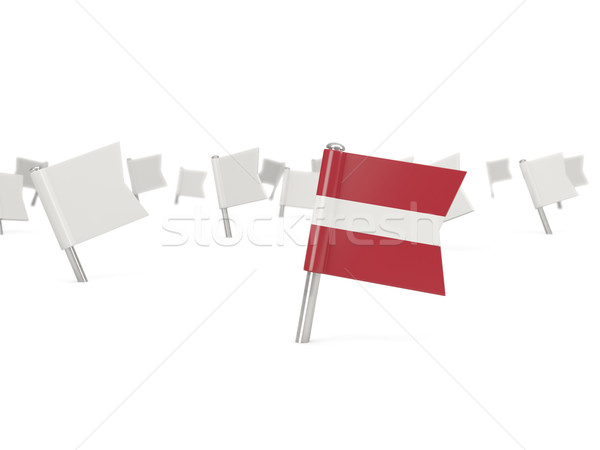 Square pin with flag of latvia Stock photo © MikhailMishchenko
