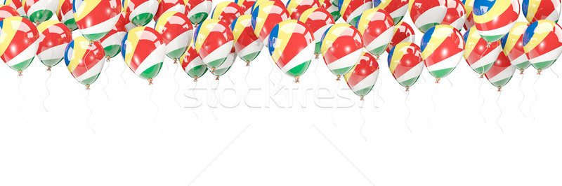 Stockfoto: Ballonnen · frame · vlag · Seychellen · geïsoleerd · witte