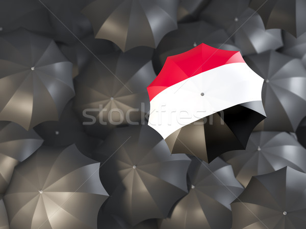 Foto stock: Guarda-chuva · bandeira · Iémen · topo · preto · guarda-chuvas