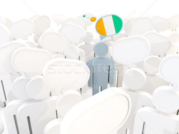 Man with flag of cote d Ivoire in a crowd Stock photo © MikhailMishchenko