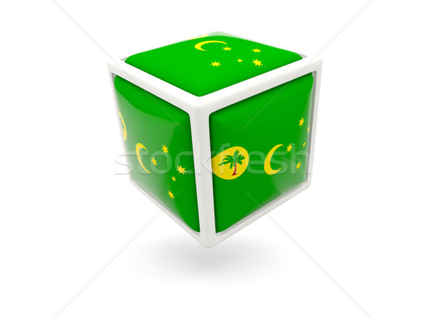 Flag of cocos islands. Cube icon Stock photo © MikhailMishchenko