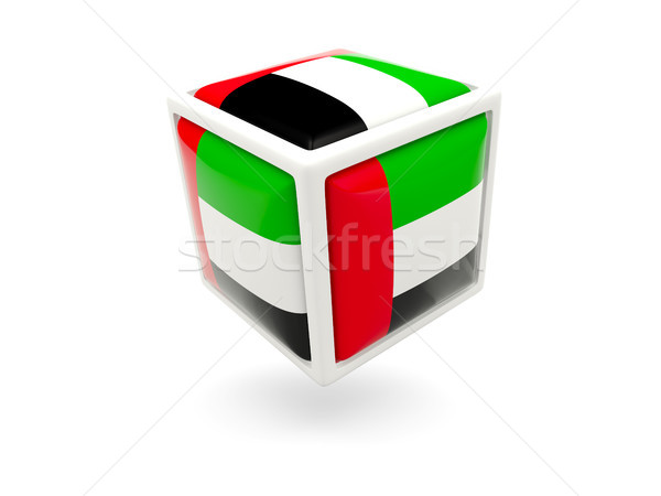 Stockfoto: Vlag · Verenigde · Arabische · Emiraten · kubus · icon · geïsoleerd · witte