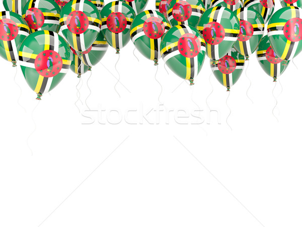 Balão quadro bandeira Dominica isolado branco Foto stock © MikhailMishchenko
