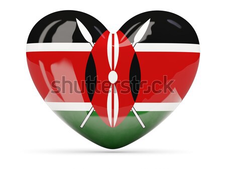 Ikon zászló Kenya izolált fehér utazás Stock fotó © MikhailMishchenko