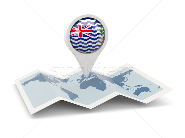 Stockfoto: Pin · vlag · brits · indian · oceaan · gebied