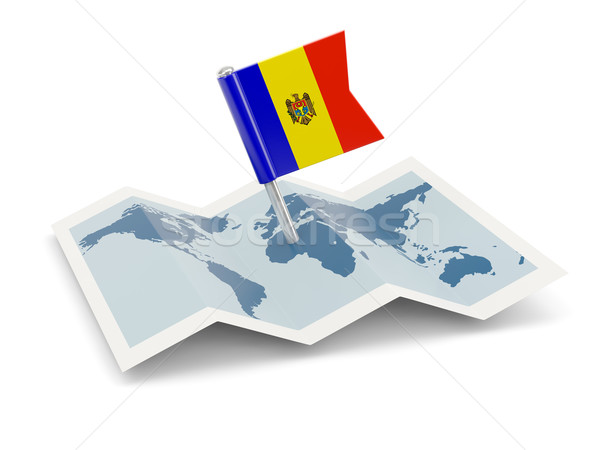 Térkép zászló Moldova izolált fehér Stock fotó © MikhailMishchenko