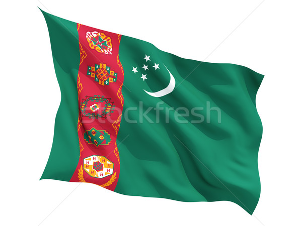 Bandera Turkmenistán aislado blanco Foto stock © MikhailMishchenko