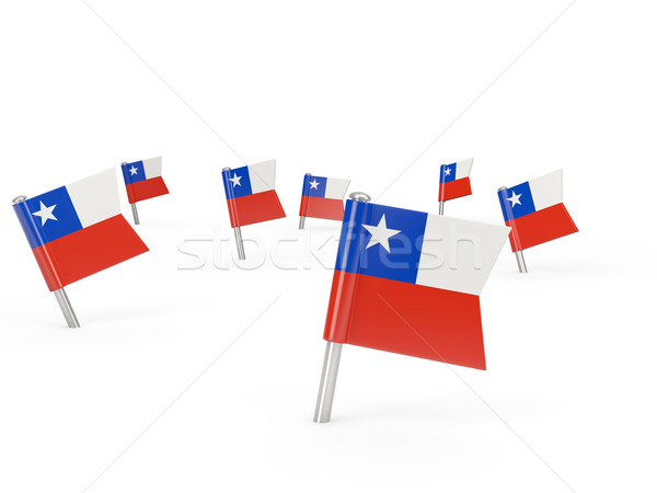 Square pins with flag of chile Stock photo © MikhailMishchenko