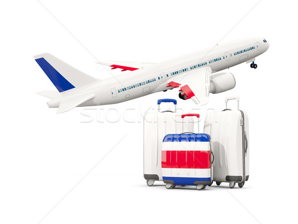 Bagagem bandeira três sacos avião isolado Foto stock © MikhailMishchenko