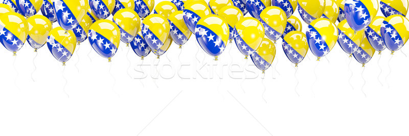 Foto stock: Globos · marco · bandera · Bosnia · Herzegovina · aislado · blanco