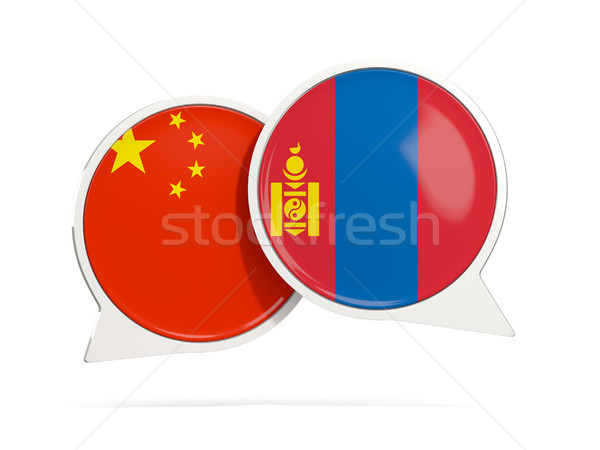 Chat bubbles of China and Mongolia isolated on white Stock photo © MikhailMishchenko