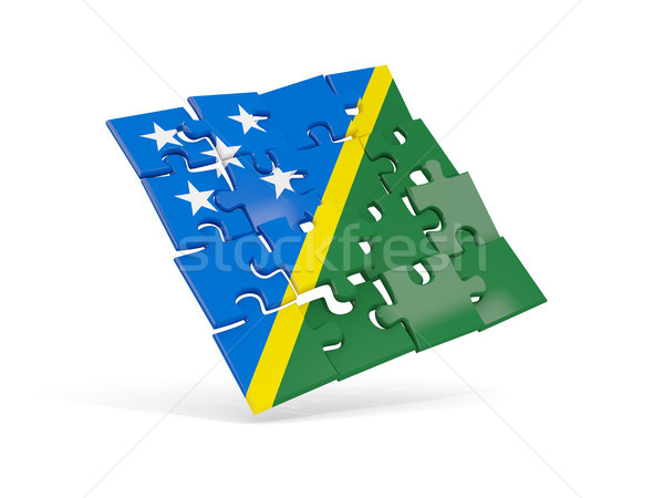 Puzzle flag of solomon islands isolated on white Stock photo © MikhailMishchenko