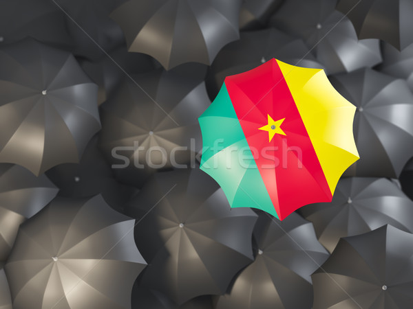 Zdjęcia stock: Parasol · banderą · Kamerun · górę · czarny · parasole