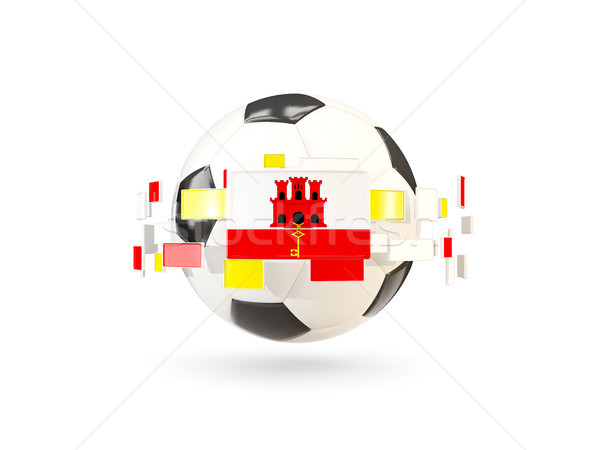 Soccer ball with line of flags. Flag of gibraltar Stock photo © MikhailMishchenko