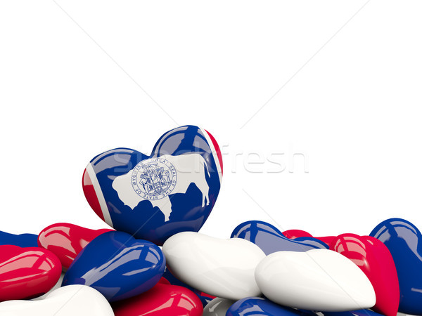 Heart shaped wyoming state flag. United states local flags Stock photo © MikhailMishchenko