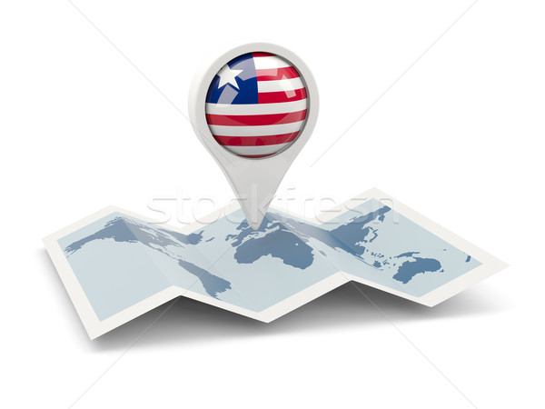 Round pin with flag of liberia Stock photo © MikhailMishchenko