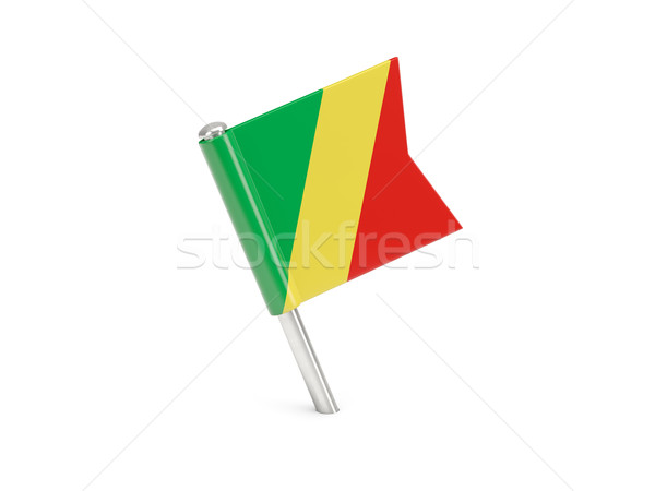 Bandera pin república Congo aislado blanco Foto stock © MikhailMishchenko