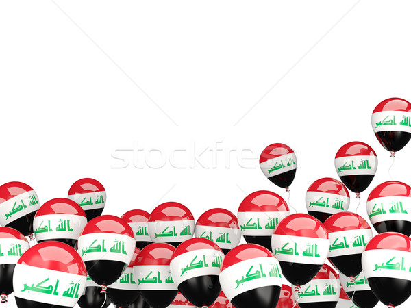 Repülés léggömbök zászló Irak izolált fehér Stock fotó © MikhailMishchenko