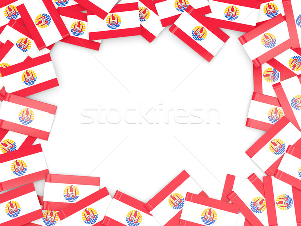 Stockfoto: Frame · vlag · frans · polynesië · geïsoleerd · witte