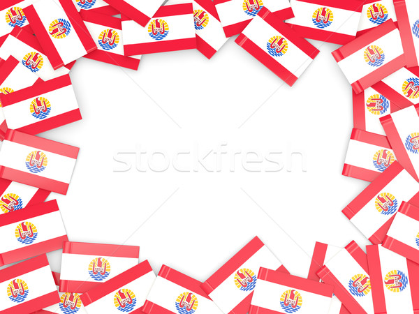 Foto stock: Marco · bandera · francés · polinesia · aislado · blanco