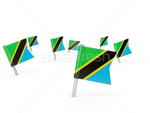 Square pins with flag of tanzania Stock photo © MikhailMishchenko