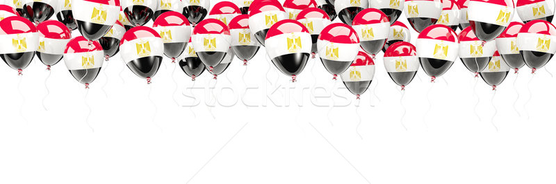 Balony ramki banderą Egipt odizolowany biały Zdjęcia stock © MikhailMishchenko