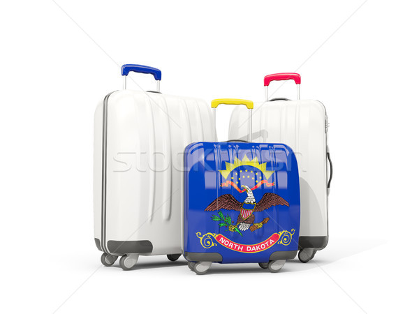 Luggage with flag of north dakota. Three bags with united states Stock photo © MikhailMishchenko