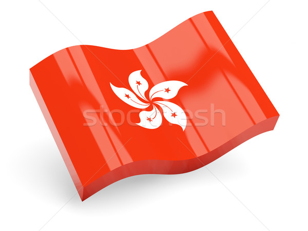 Stock photo: 3d flag of hong kong